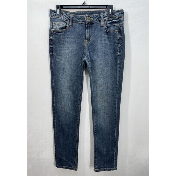 Garnet Hill Denim - Garnet Hill Signature 5-pocket Slim Jeans Women’s 6 Blue Medium Wash Stretch
